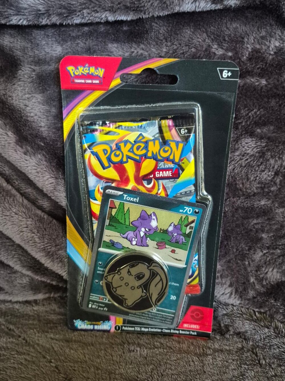 New Pokemon Chaos Rising TCG Booster Pack 1 Pack with Toxel Card and Coin